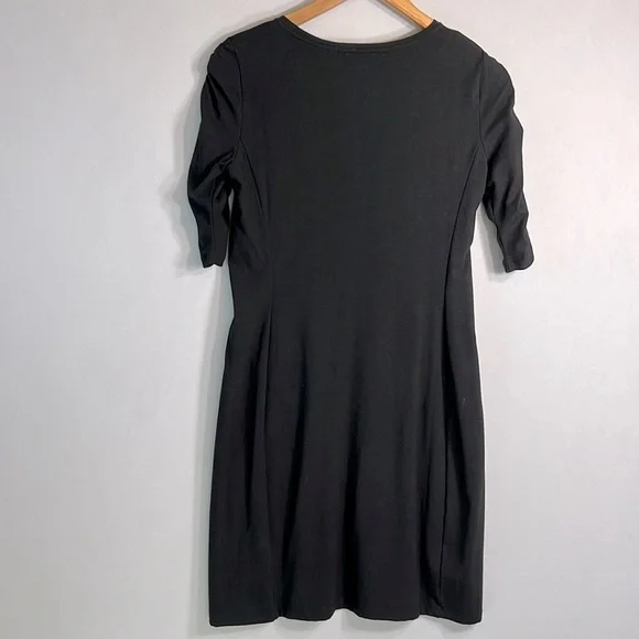 Theory Black-Rubric Gathered Sleeve Dress Size S - Picture 5 of 6